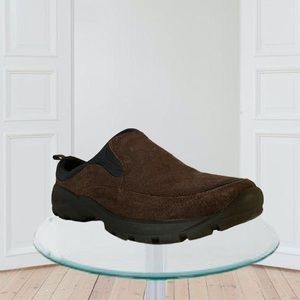 Lands End Men's All Weather Slip On Moccasin Brown Suede Size 8